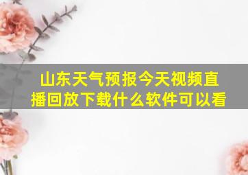 山东天气预报今天视频直播回放下载什么软件可以看