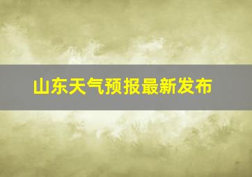 山东天气预报最新发布