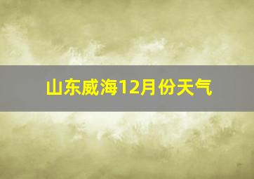 山东威海12月份天气