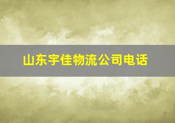 山东宇佳物流公司电话