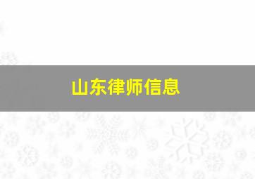 山东律师信息