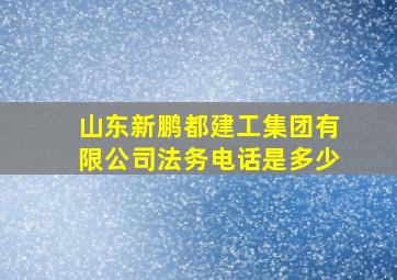 山东新鹏都建工集团有限公司法务电话是多少