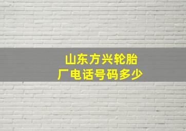 山东方兴轮胎厂电话号码多少