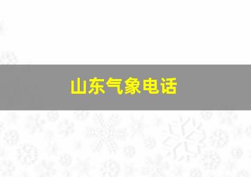 山东气象电话