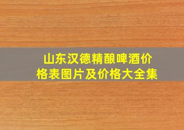 山东汉德精酿啤酒价格表图片及价格大全集