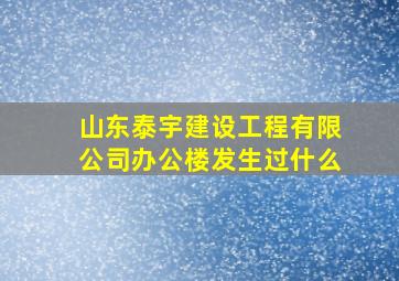 山东泰宇建设工程有限公司办公楼发生过什么