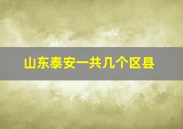 山东泰安一共几个区县