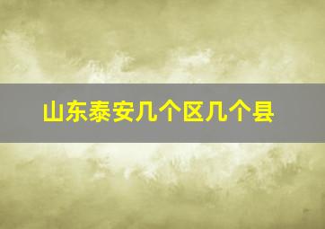 山东泰安几个区几个县