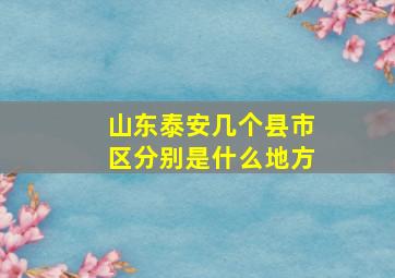 山东泰安几个县市区分别是什么地方