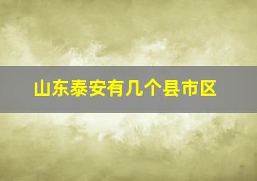 山东泰安有几个县市区