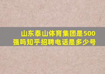 山东泰山体育集团是500强吗知乎招聘电话是多少号