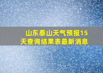 山东泰山天气预报15天查询结果表最新消息