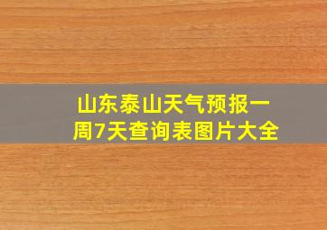 山东泰山天气预报一周7天查询表图片大全