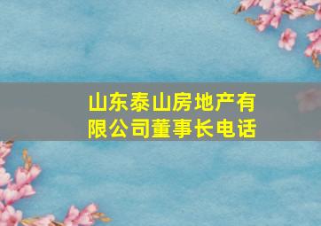 山东泰山房地产有限公司董事长电话