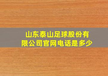 山东泰山足球股份有限公司官网电话是多少