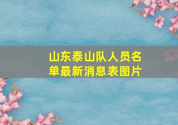 山东泰山队人员名单最新消息表图片