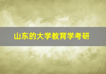 山东的大学教育学考研