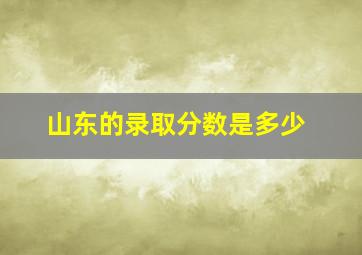 山东的录取分数是多少