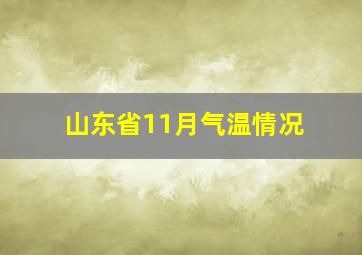 山东省11月气温情况