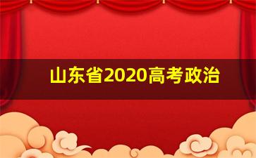 山东省2020高考政治