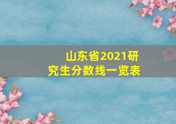 山东省2021研究生分数线一览表