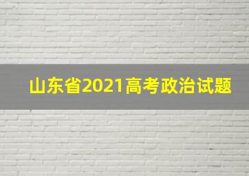 山东省2021高考政治试题