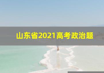 山东省2021高考政治题