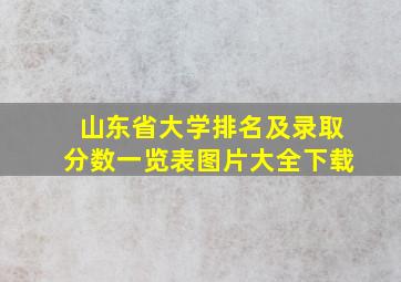 山东省大学排名及录取分数一览表图片大全下载