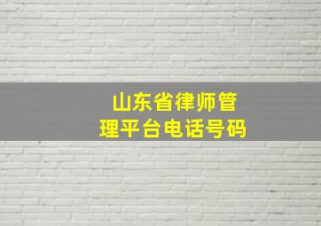 山东省律师管理平台电话号码