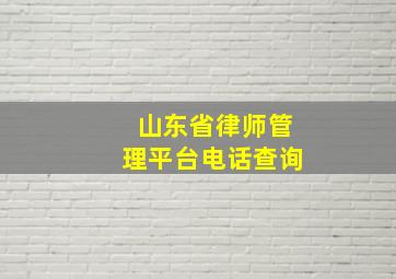 山东省律师管理平台电话查询