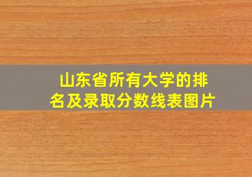 山东省所有大学的排名及录取分数线表图片