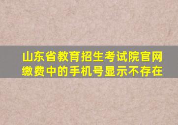 山东省教育招生考试院官网缴费中的手机号显示不存在