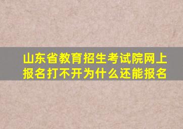 山东省教育招生考试院网上报名打不开为什么还能报名