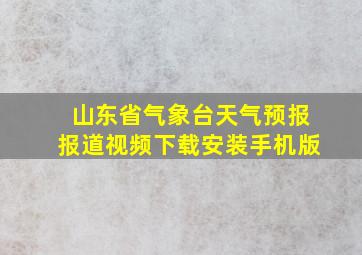 山东省气象台天气预报报道视频下载安装手机版