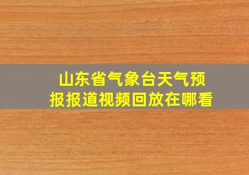 山东省气象台天气预报报道视频回放在哪看