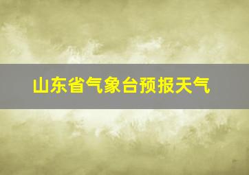 山东省气象台预报天气