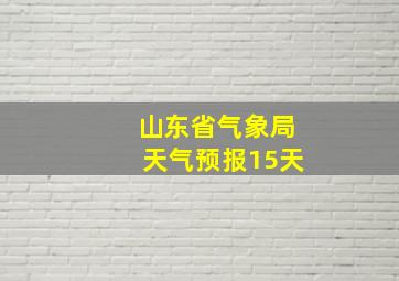 山东省气象局天气预报15天