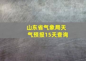 山东省气象局天气预报15天查询