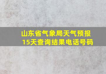 山东省气象局天气预报15天查询结果电话号码