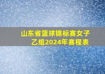 山东省篮球锦标赛女子乙组2024年赛程表