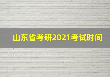 山东省考研2021考试时间