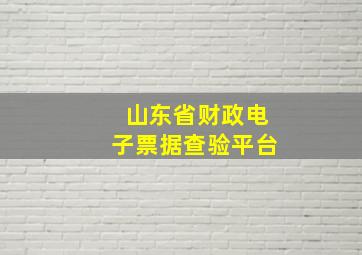 山东省财政电子票据查验平台