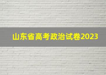 山东省高考政治试卷2023