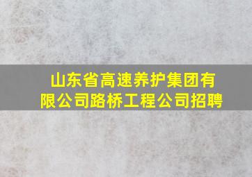 山东省高速养护集团有限公司路桥工程公司招聘