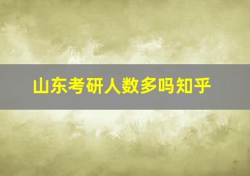 山东考研人数多吗知乎