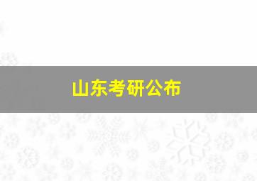 山东考研公布