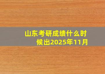 山东考研成绩什么时候出2025年11月