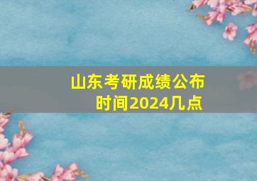 山东考研成绩公布时间2024几点