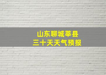 山东聊城莘县三十天天气预报