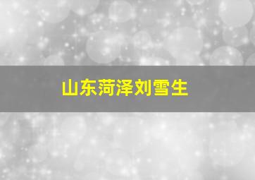 山东菏泽刘雪生